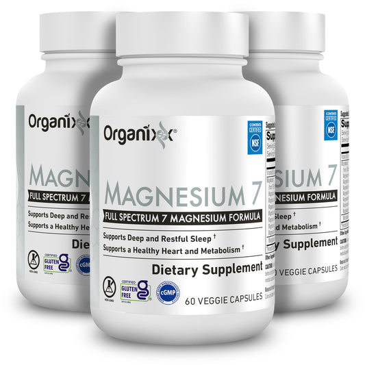 Organixx Magnesium 7 bottle front view for restful nights