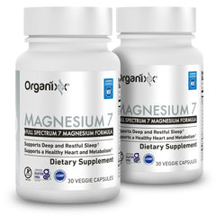 Organixx Magnesium Glycinate bottle highlighting seven forms for easy absorption