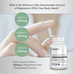 Organixx Magnesium Glycinate capsules close-up emphasizing chelated form for absorption