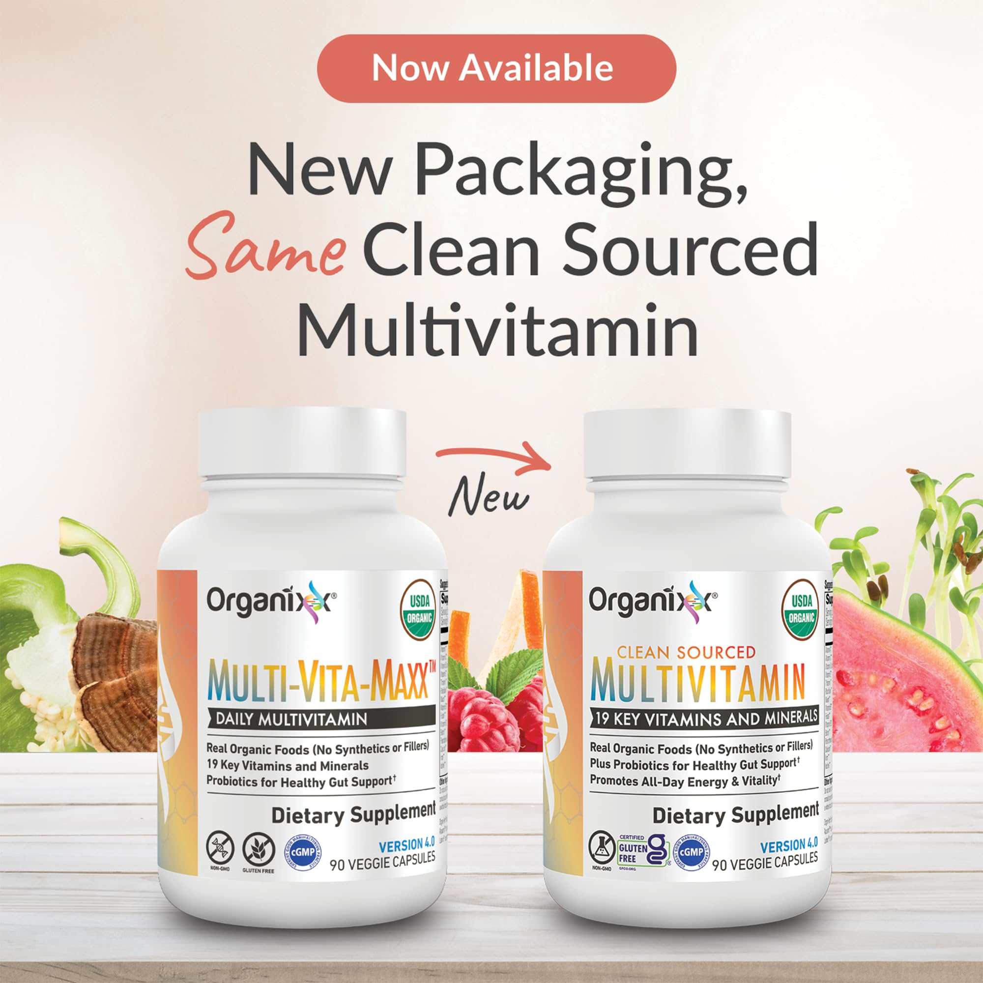 Close-up of Organixx vegan capsules for easy daily intake.