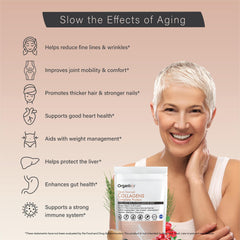 Organixx Clean Sourced Collagen packaging shows gluten-free and keto-friendly.