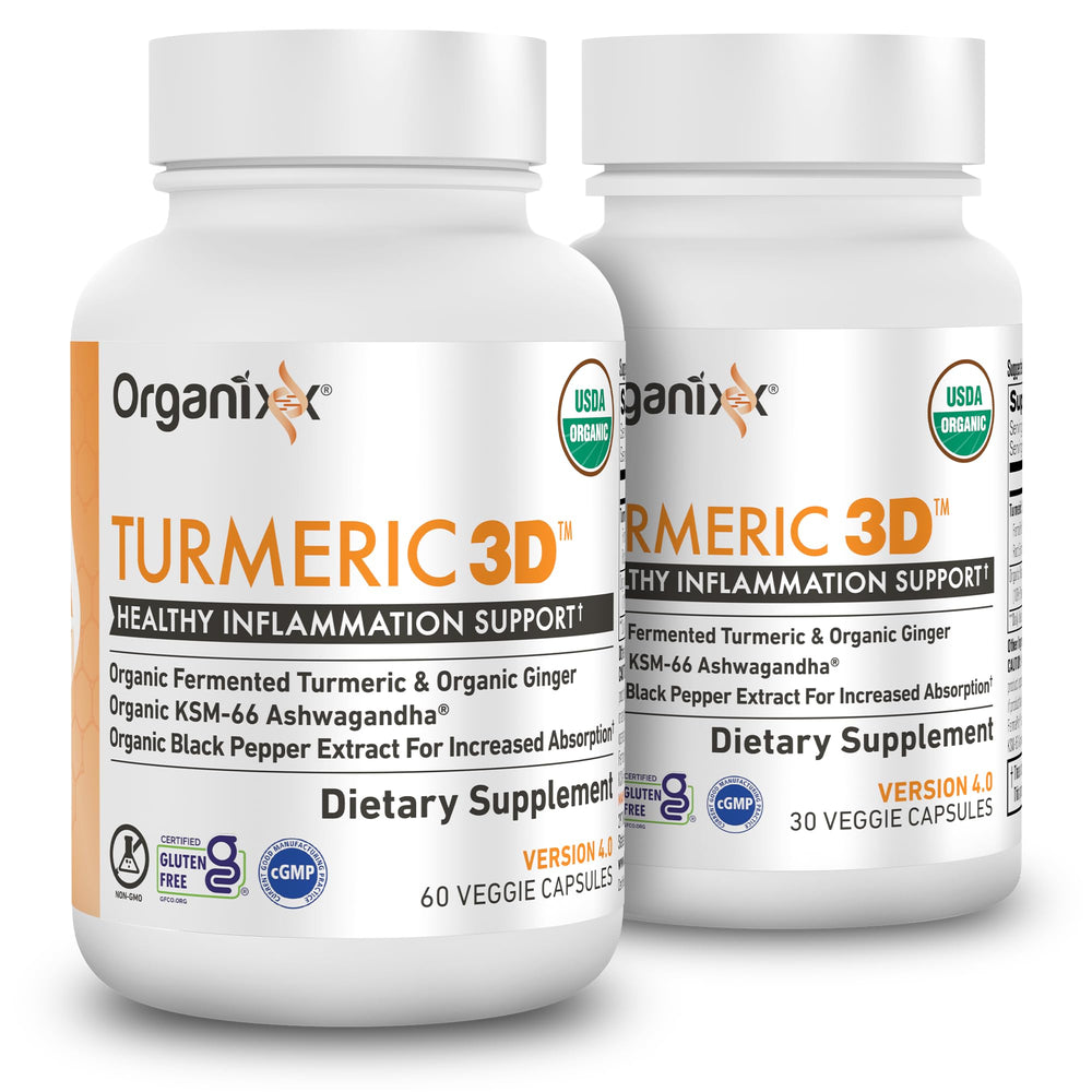 Organixx turmeric-curcumin supplement bottle for daily wellness support