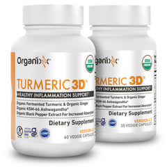 Organixx turmeric-curcumin supplement bottle for daily wellness support