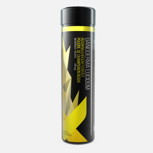 Organo OGX Ganoderma Lucidum bottle with organic Reishi capsules for daily vitality