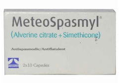 ORGMAX MeteoSpasmyl packaging front suggesting bloating relief