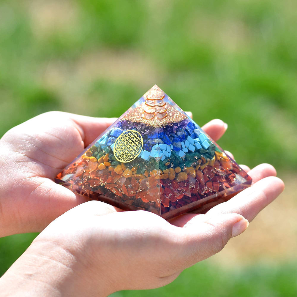 Orgonite Crystal Seven Chakra Kit complete for home protection and energy focus.
