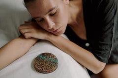 Orgonite Crystal Water Charging Plate balances root to crown chakras visually