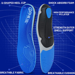 ORHILYA deep heel cup for improved alignment and foot stability