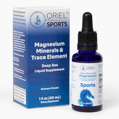 Oriel Liquid Magnesium Drops bottle ready for workout hydration and rapid absorption.