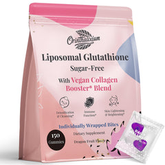 Orinthalixium liposomal glutathione gummies packaging promoting premium skin support.