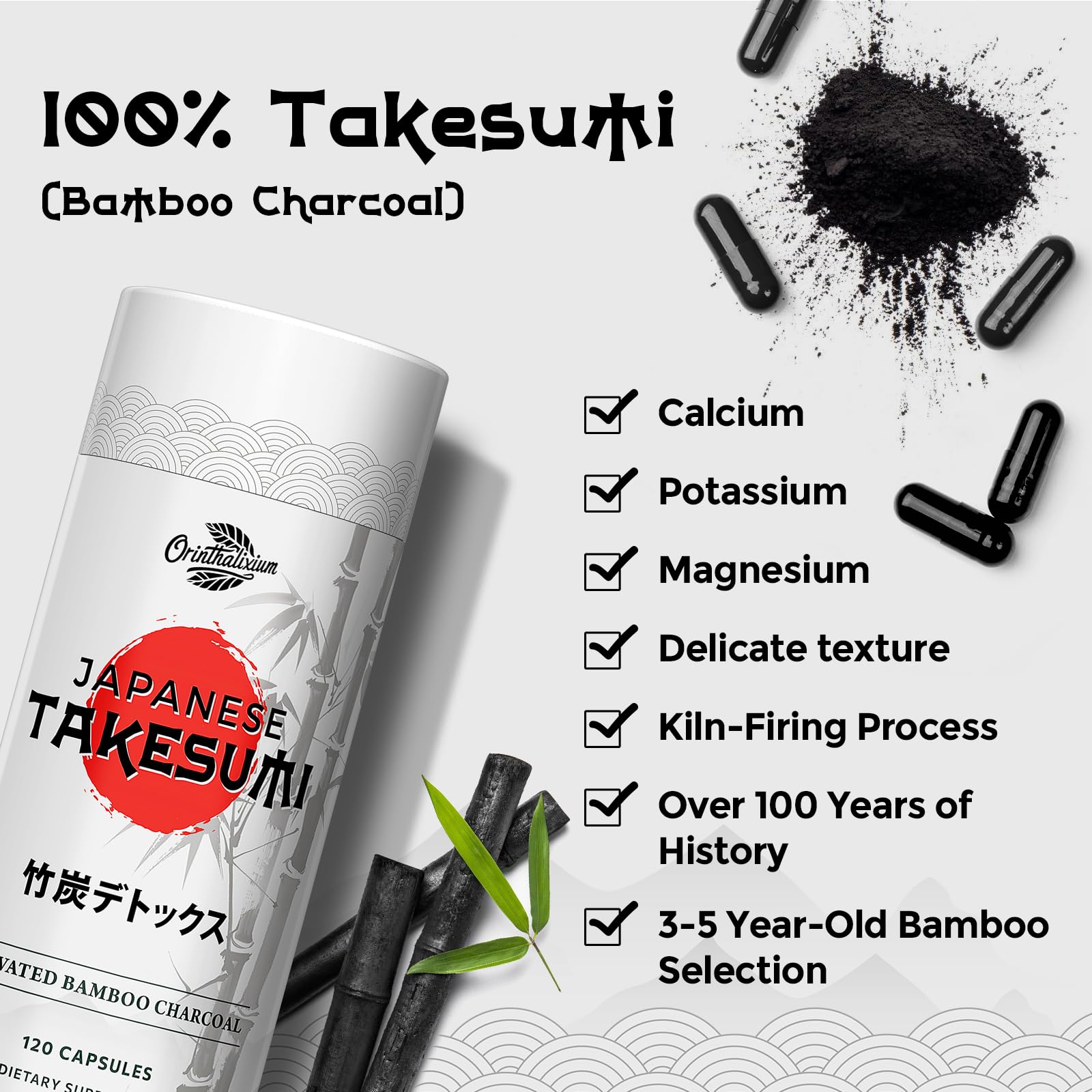 Orinthalixium Takesumi vegan gluten-free capsule with clean ingredients