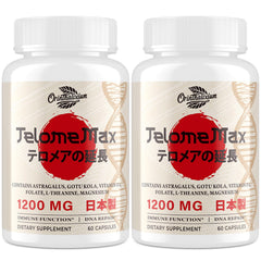 Orinthalixium TelomeMaxtelomere bottle with vegan capsules for daily vitality.