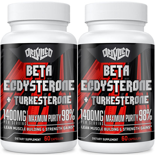 Orisilico beta ecdysterone and turkesterone bottle front for performance support