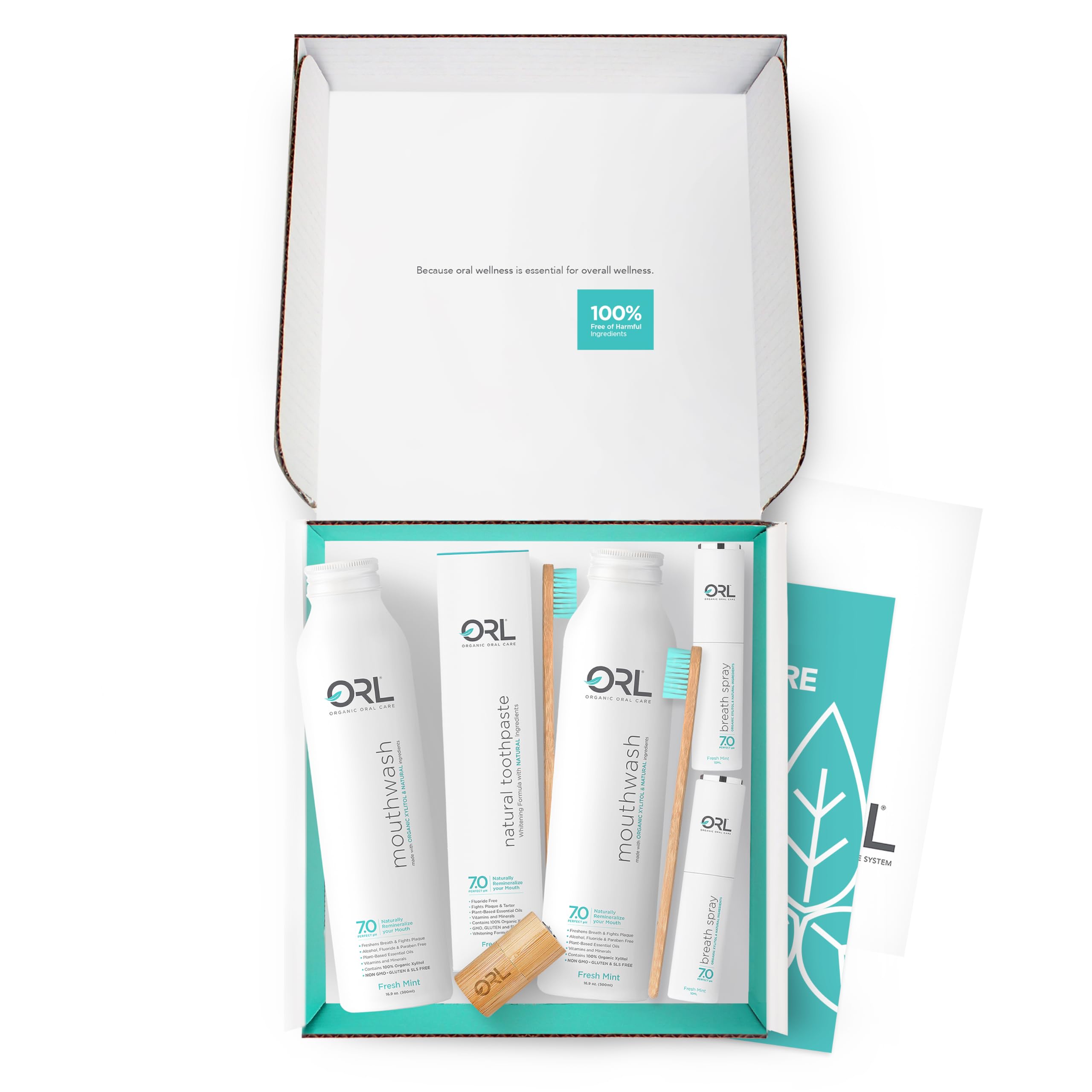 Orl Natural 60-Day Kit toothpaste with fluoride-free mint formula.