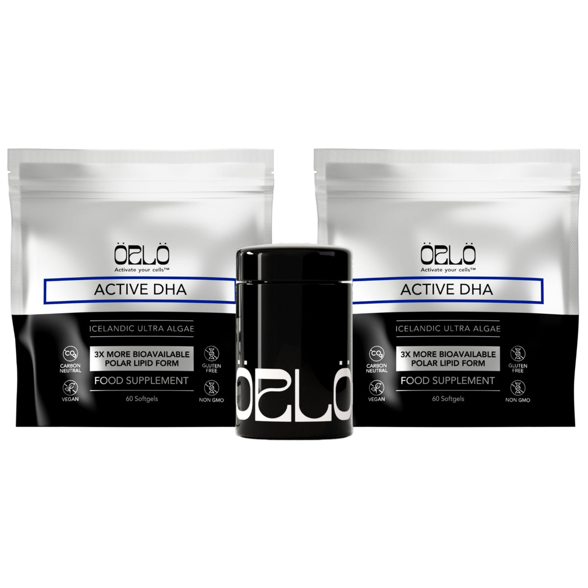 Orlo DHA 1000mg bottle highlighting 3x absorption for sharper cognition