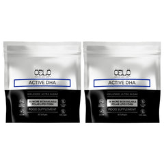 Orlo DHA supplement bottle showing 1000mg per mini softgel for daily brain and eye support.