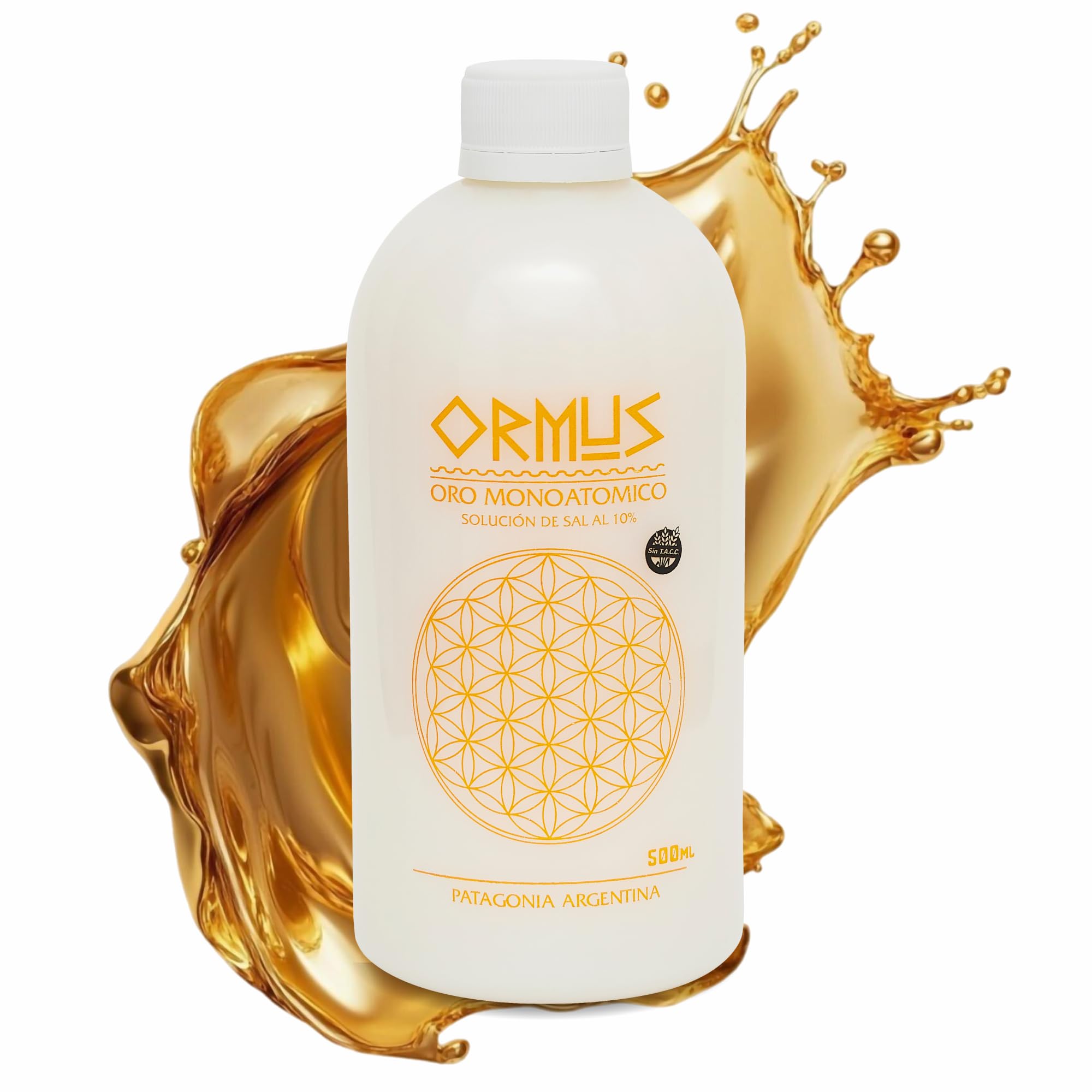 ORMUS PATAGONIA ARGENTINA bottle pouring into a glass for a natural energy boost.