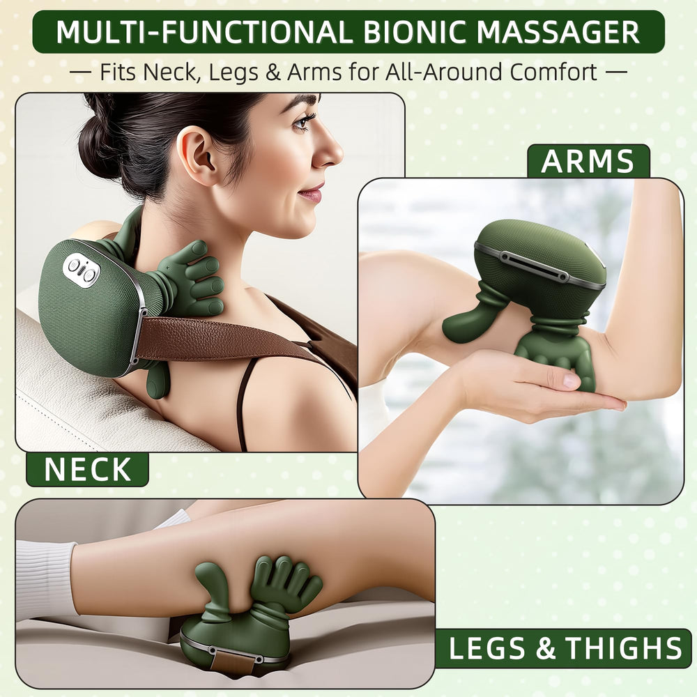 OROMVO neck massager cordless design enables portable relief anywhere you go.
