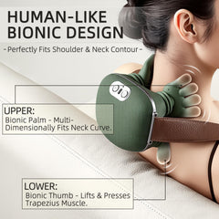 OROMVO neck massager heat therapy in dual heat modes for relaxation.