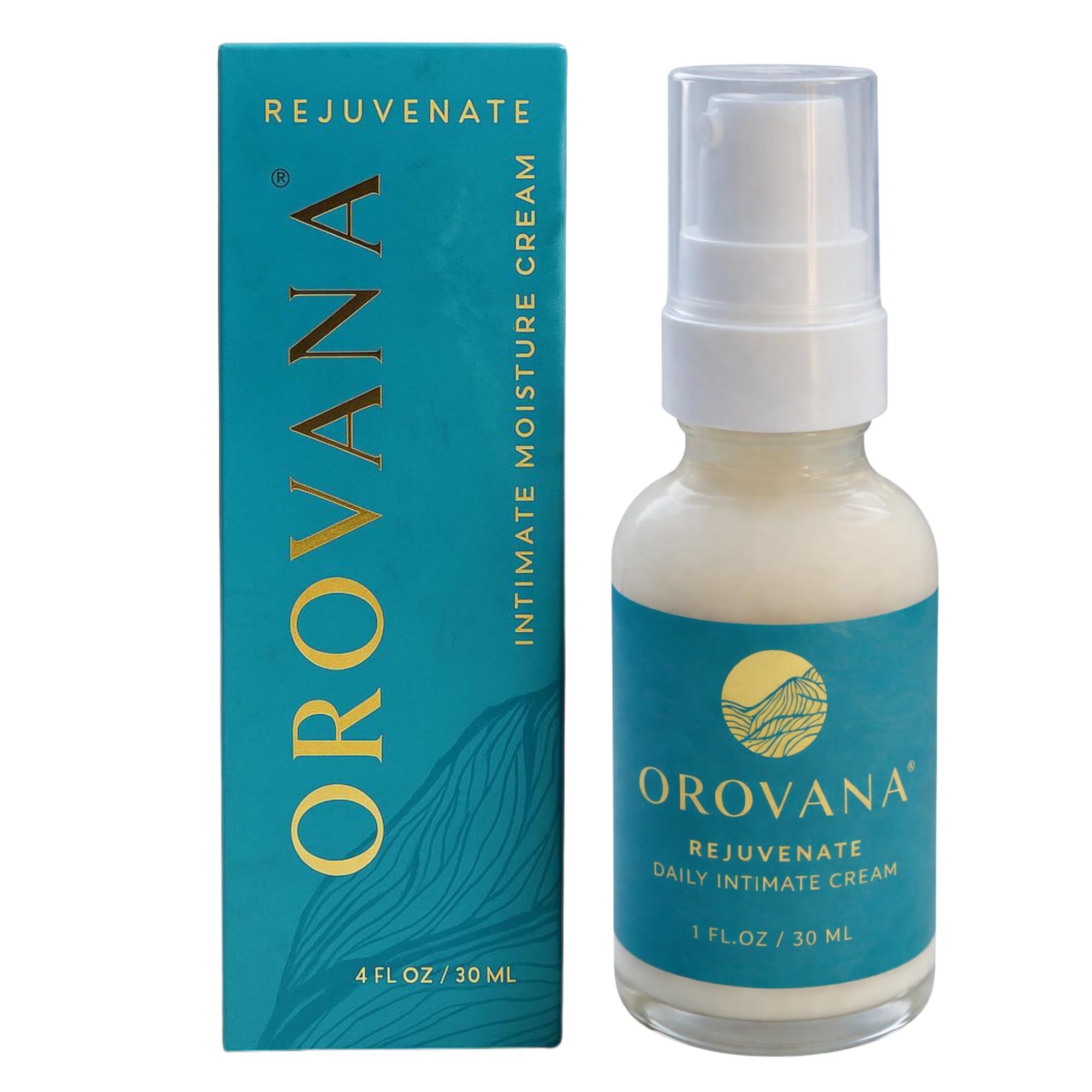 OROVANA Rejuvenate bottle pour supports daily intimate moisture.
