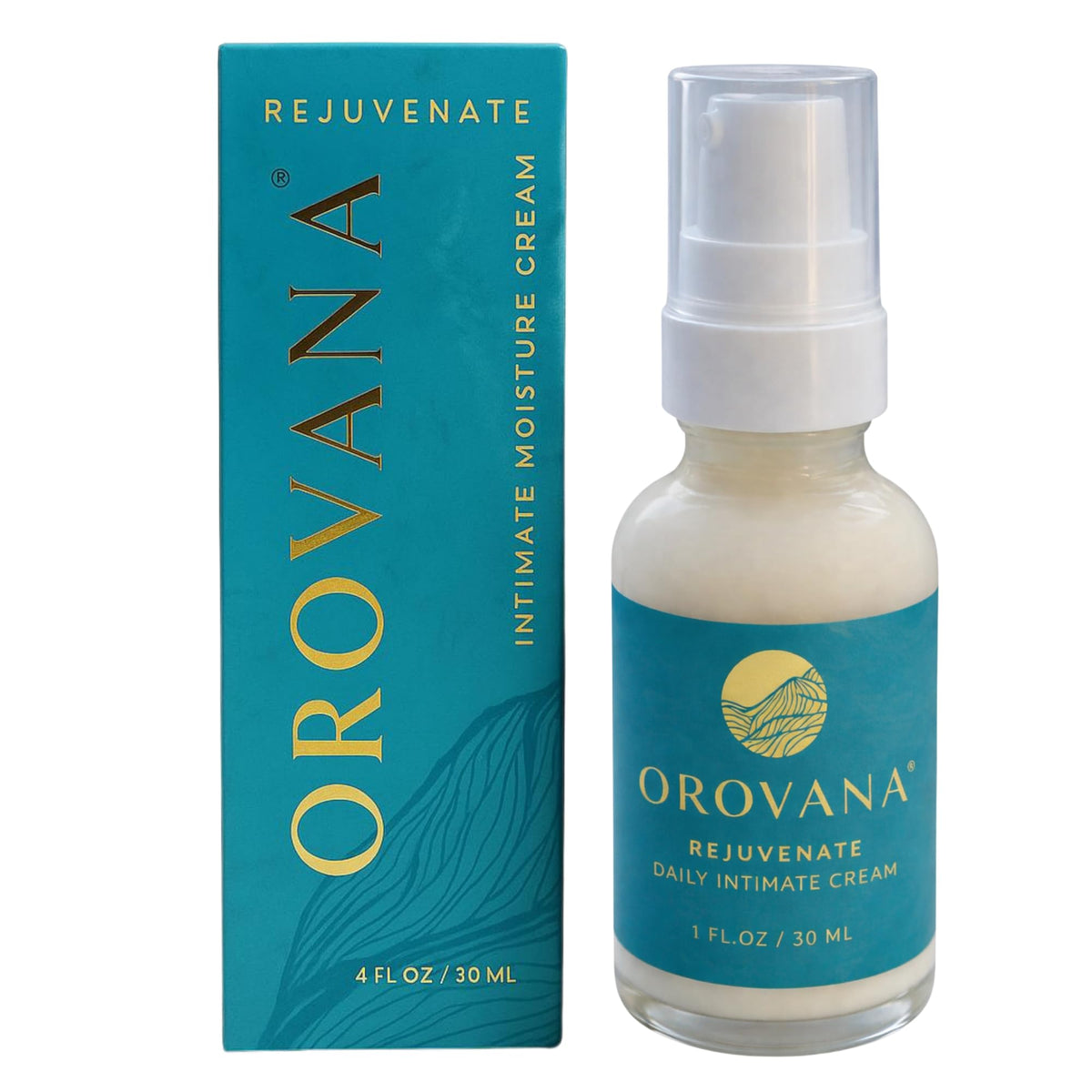 OROVANA Rejuvenate bottle pour supports daily intimate moisture.
