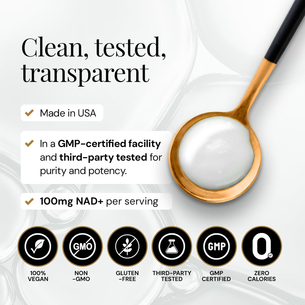 Orphira NAD packaging box showing premium quality and GMP testing.