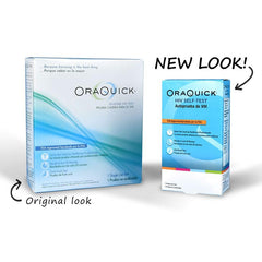 OraQuick self-test stand highlighting stable placement for accurate results
