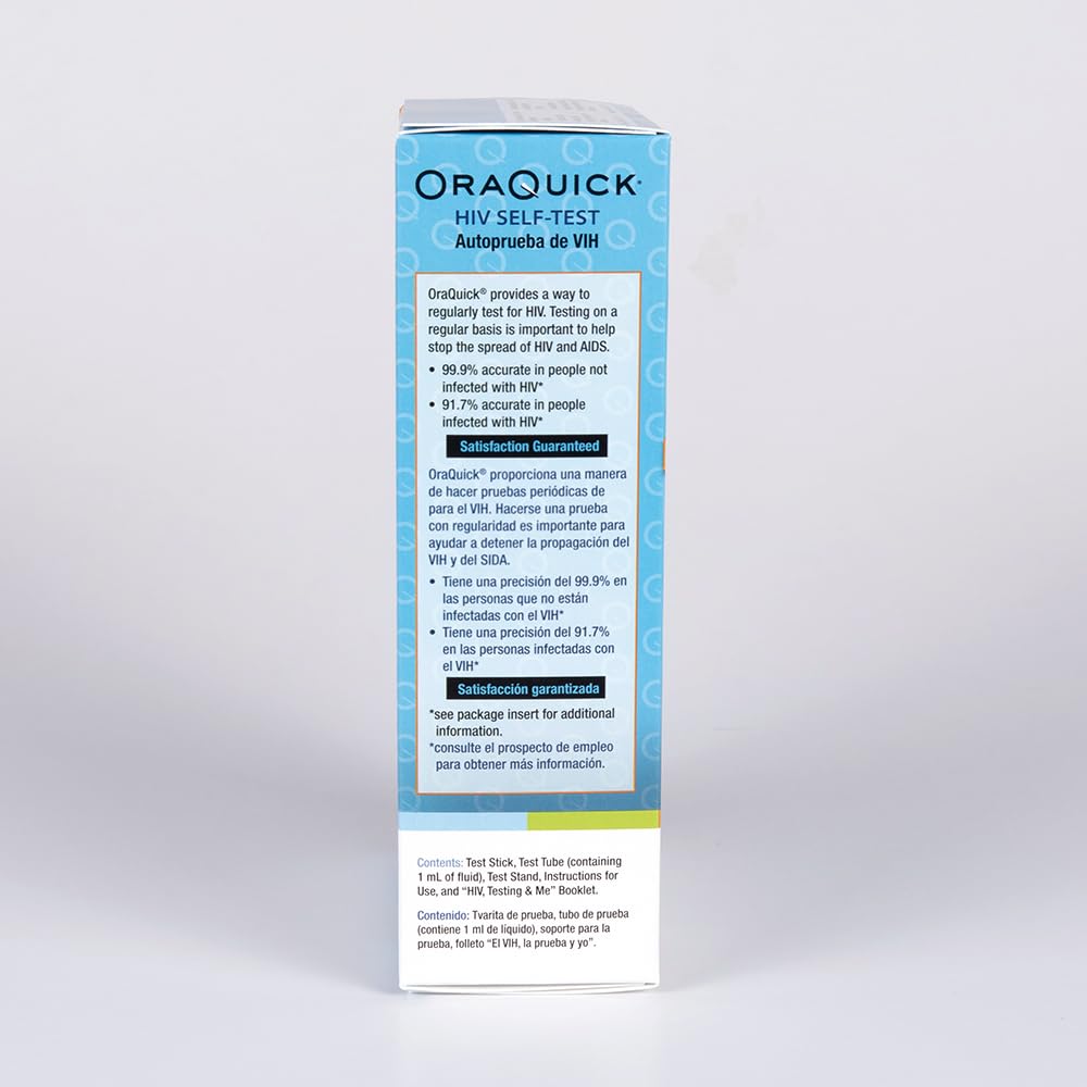 OraQuick test vial and device laid out for clear results