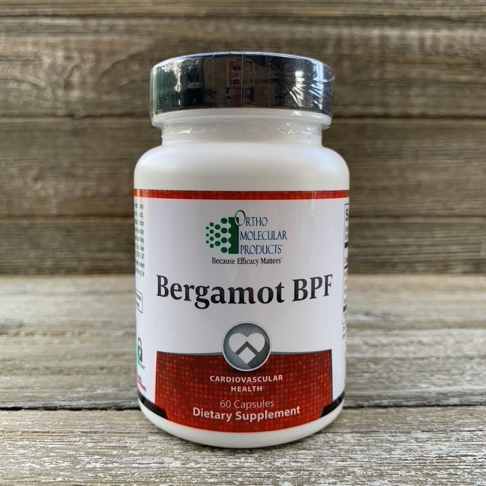 Ortho Bergamot BPF bottle with capsules for daily cardiovascular support.