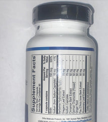 Ortho Molecular 5A Candicid Forte label close-up emphasizing botanical extracts