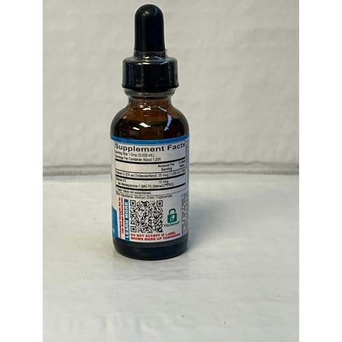 Ortho Molecular Liquid D3 with K2 dropper cap for easy daily dosing