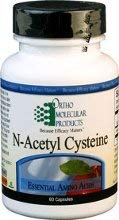 Ortho Molecular NAC bottle for antioxidant support and mucolytic potential.
