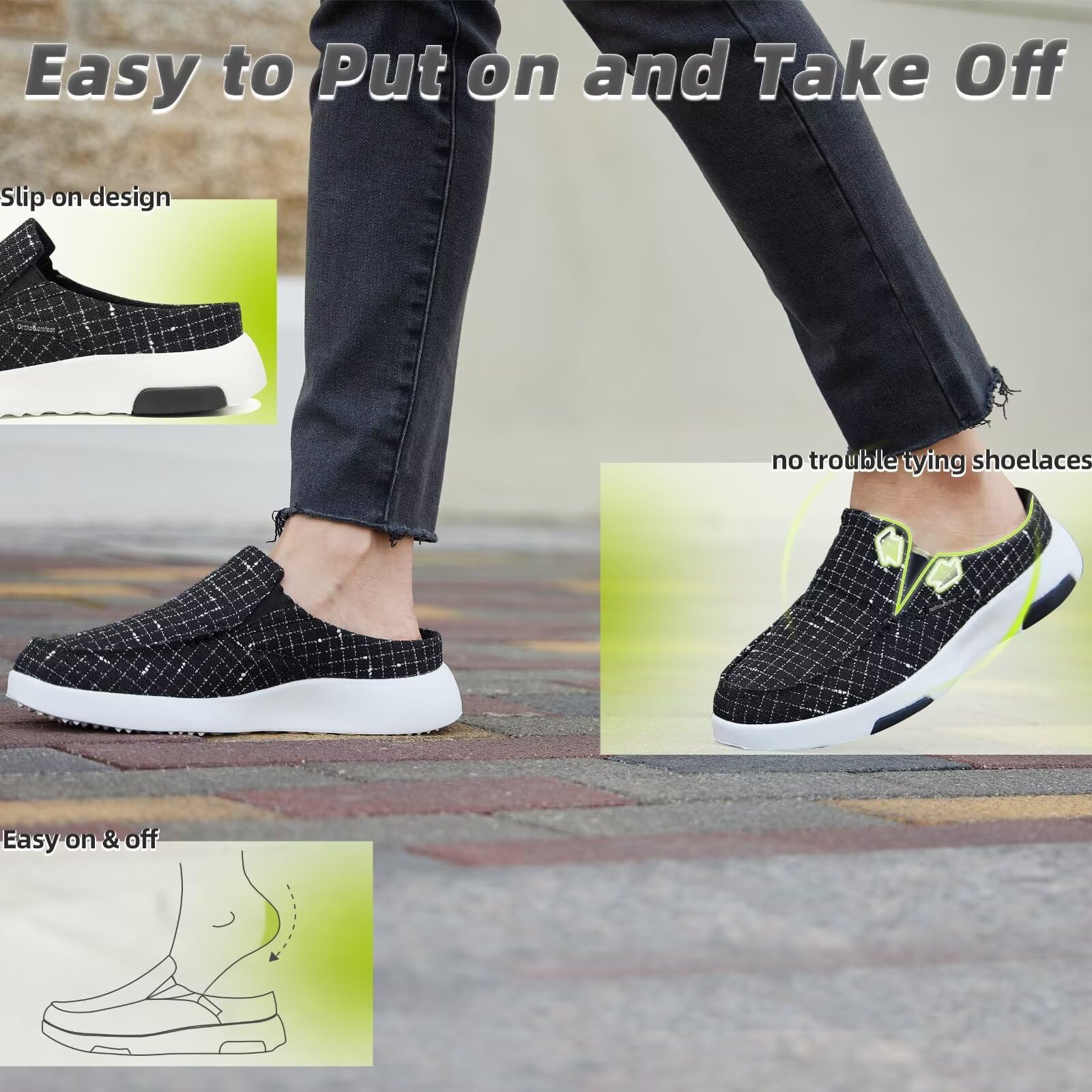OrthoComfoot foldable outsole for indoor and light outdoor use
