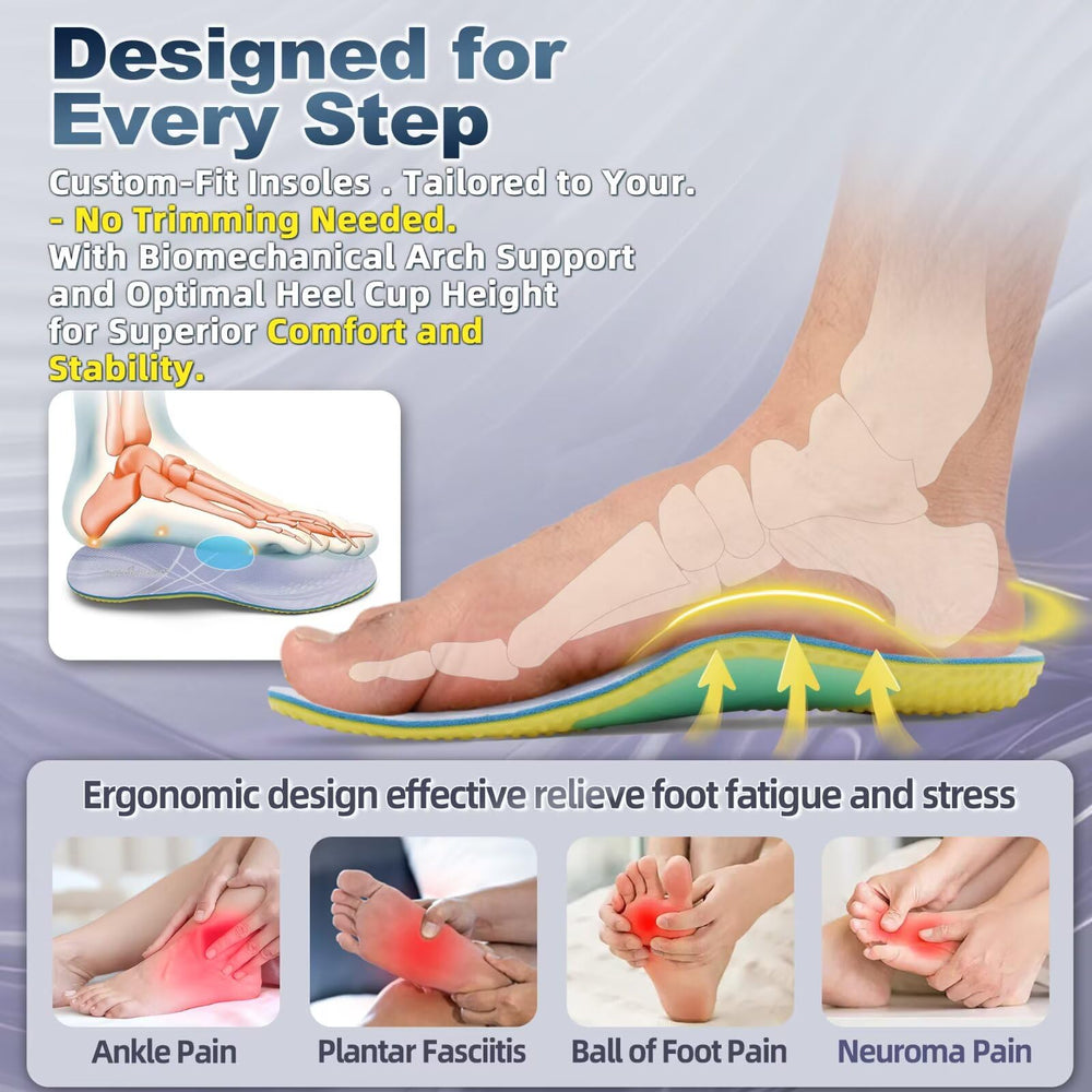 OrthoComfoot gel heel pad adds cushioned shock absorption for hard surfaces.