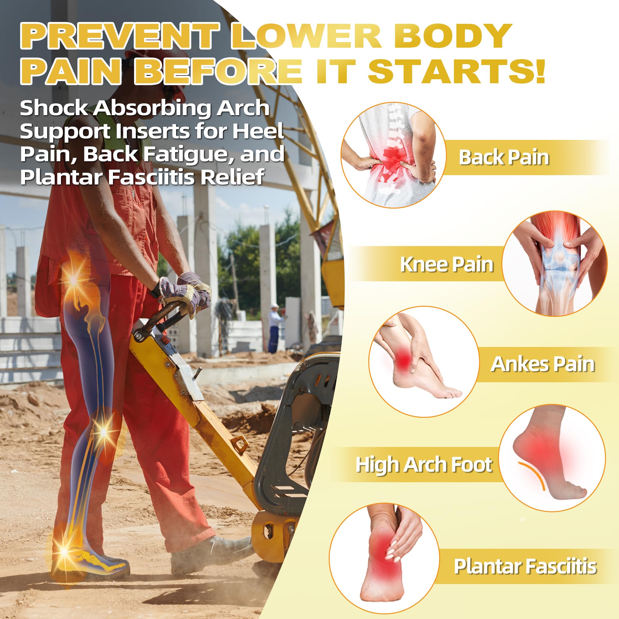 OrthoComfoot heavy-duty insole supports 240+ lbs reducing foot stress