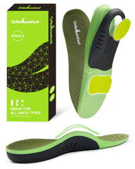 OrthoComfoot high arch support insoles product shot enhances foot alignment and stability.