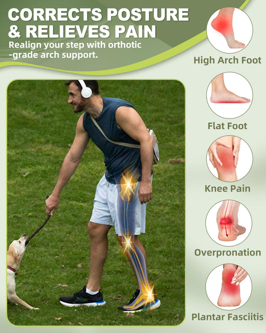OrthoComfoot insoles in use while walking deliver lasting cushioning