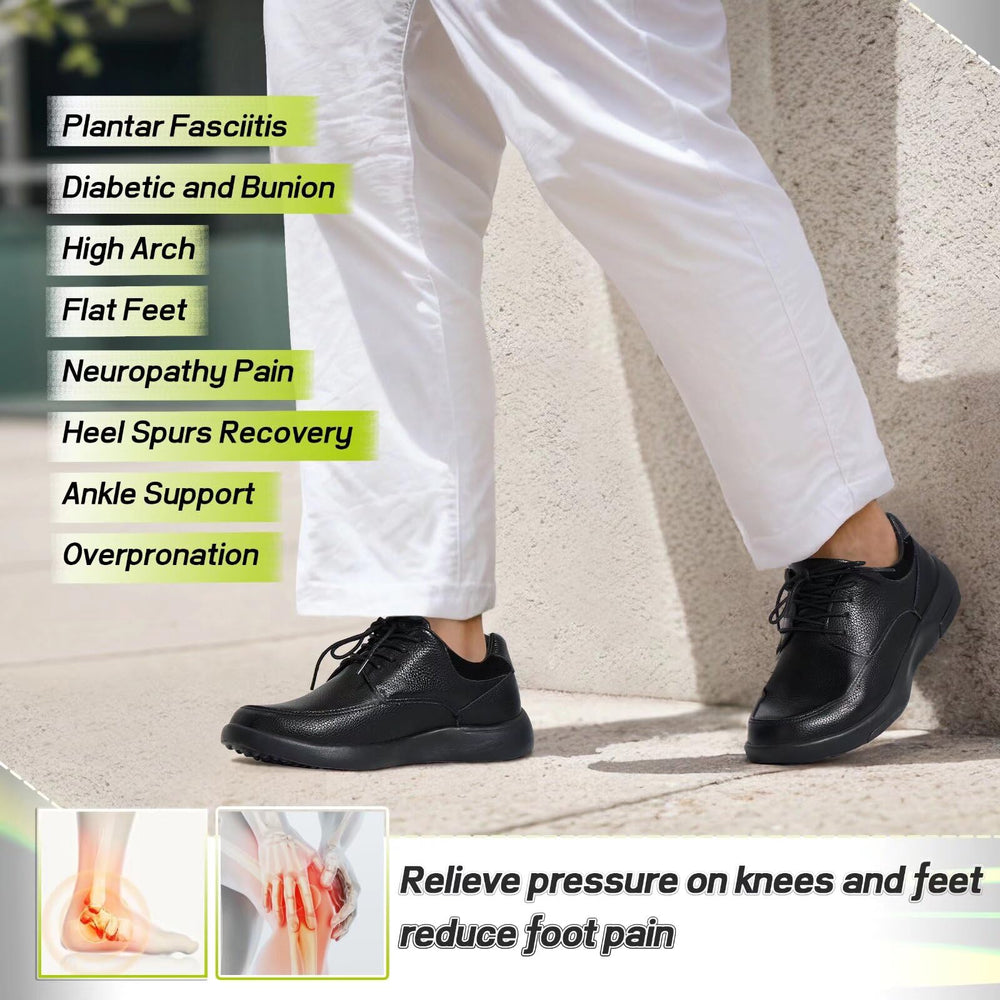 OrthoComfoot EVA and rubber sole cushions during long stands.