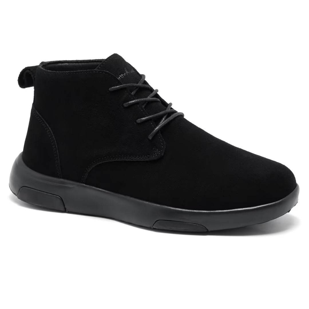 OrthoComfoot high-top boot in black with arch support for daily comfort.