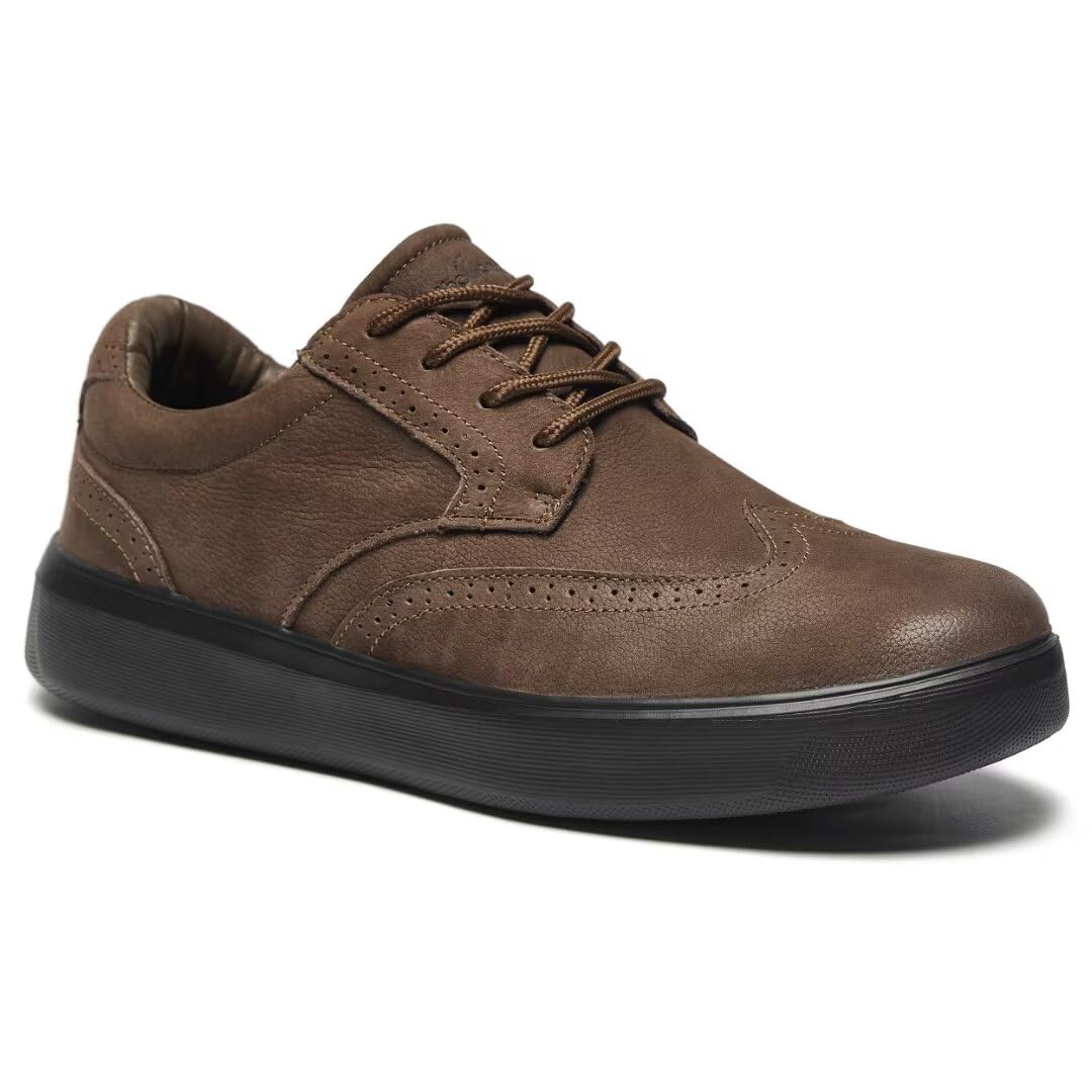 OrthoComfoot men's orthopedic leather dress shoe with arch support for day-long comfort.