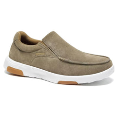 OrthoComfoot men's orthopedic slip-on loafers front view with arch support for daily comfort.