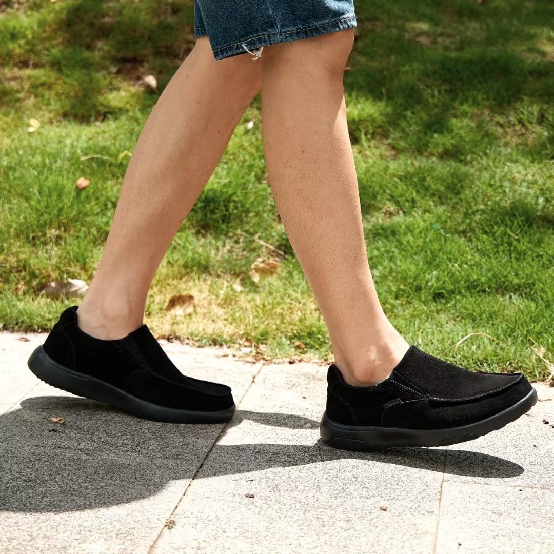 OrthoComfoot size 12 black loafers blend comfort with modern style.