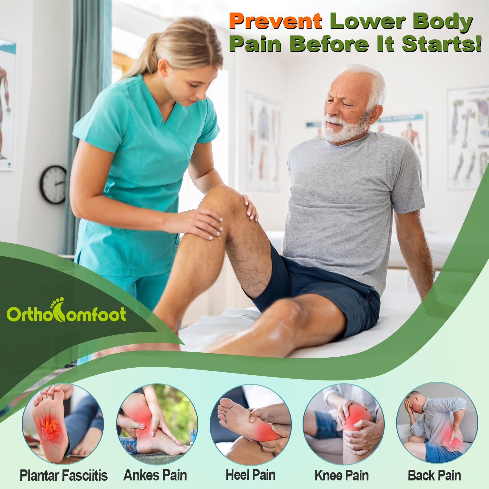 OrthoComfoot size 9 women wide-fit insoles ensure stable, comfortable steps.