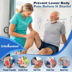 OrthoComfoot insoles fit 3E-5E wide shoes for roomy comfort.