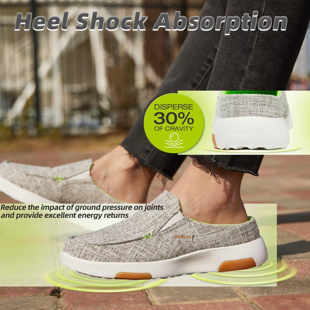 OrthoComfoot breathable canvas upper keeps feet cool
