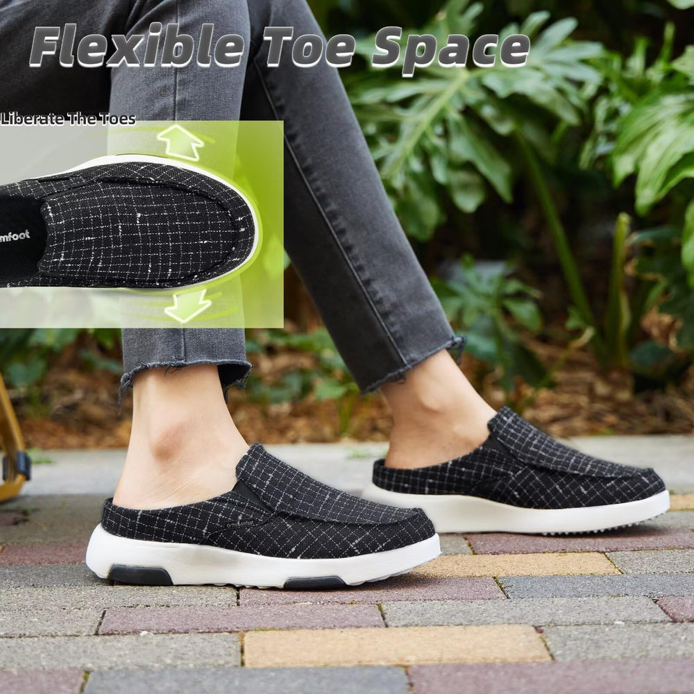 OrthoComfoot women's orthopedic comfy shoes breathable upper aids heat dissipation.