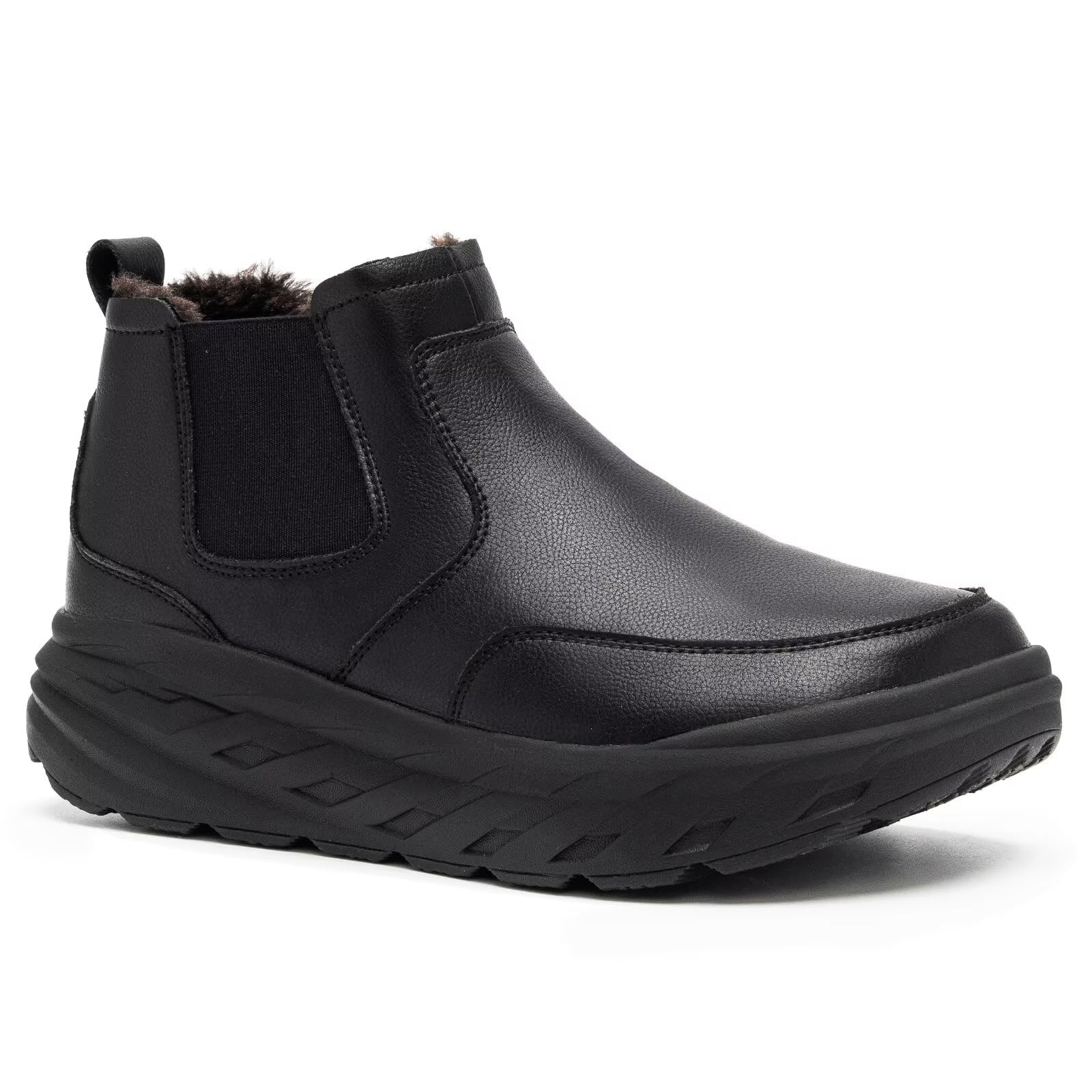 OrthoComfoot women's orthopedic wide leather winter ankle boots with roomy toe box for swollen feet comfort.