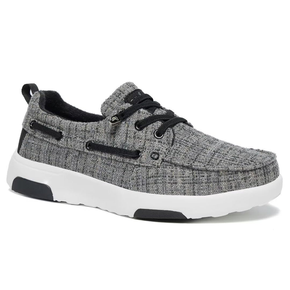 OrthoComfoot women's orthopedic loafer upper features breathable canvas for all-day comfort.