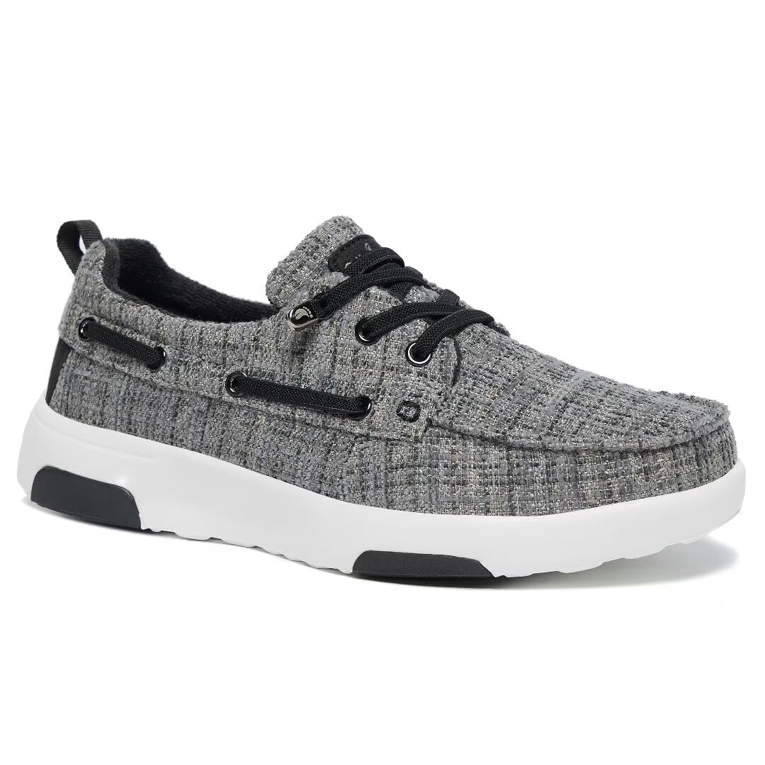 OrthoComfoot women's orthopedic loafer upper features breathable canvas for all-day comfort.