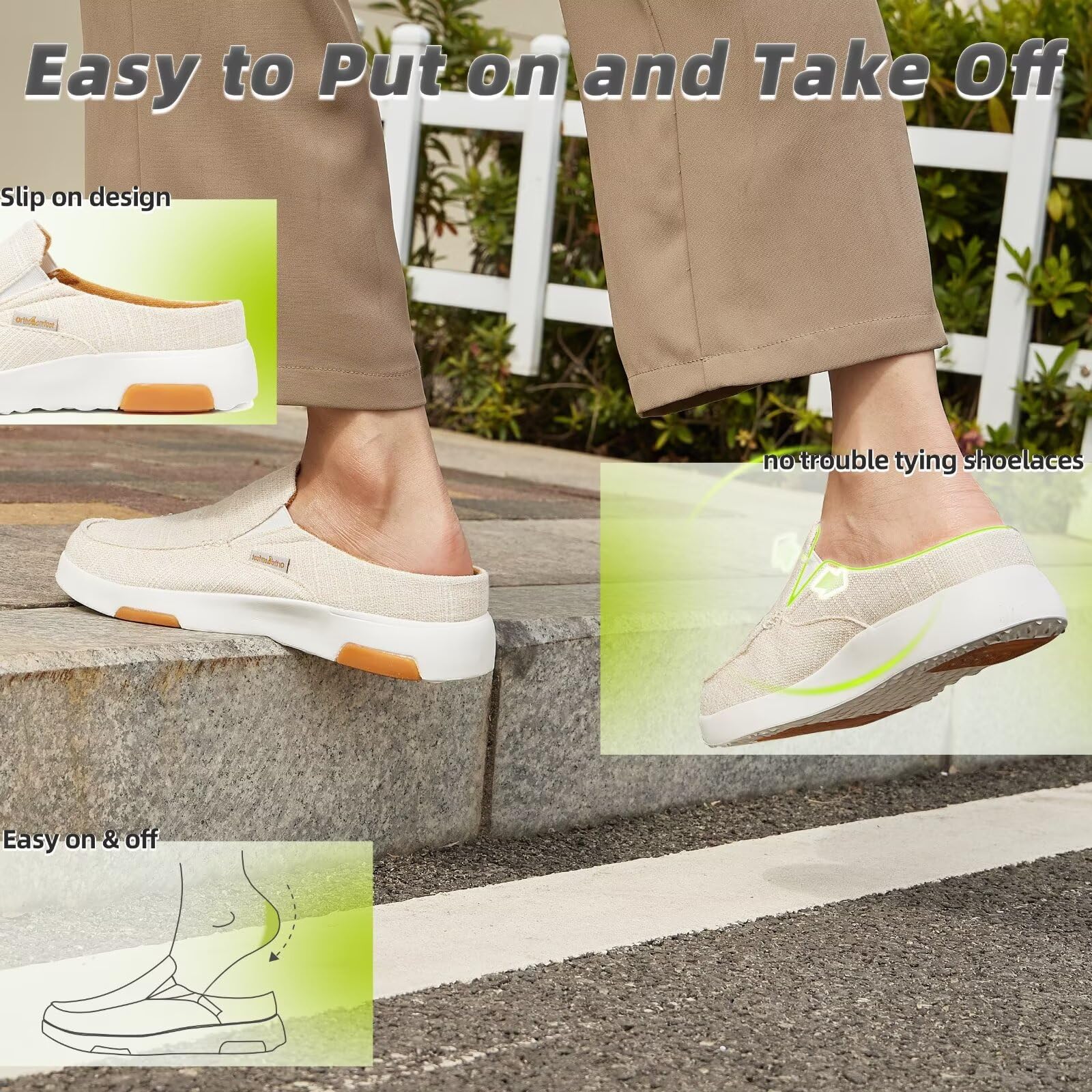 OrthoComfoot women's orthopedic shoes, durable outsole with shock-absorbing features